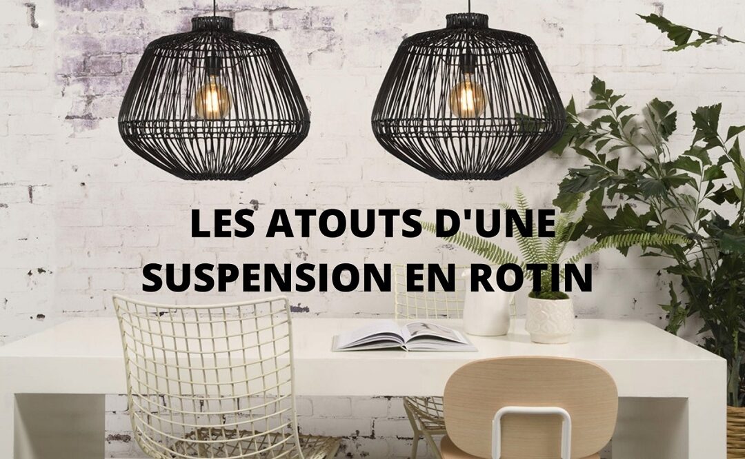 suspension en rotin