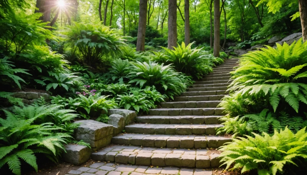 escalier de jardin pour terrain en pente