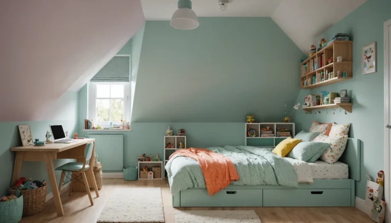idées pour chambre d'enfant avec pente de toit