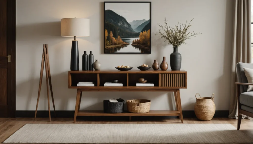 console d'entrée design bois