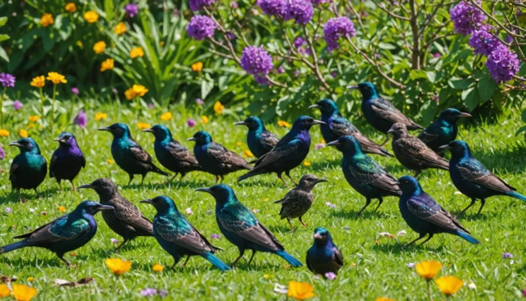etourneau dans le jardin