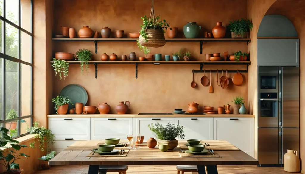mur terracotta cuisine