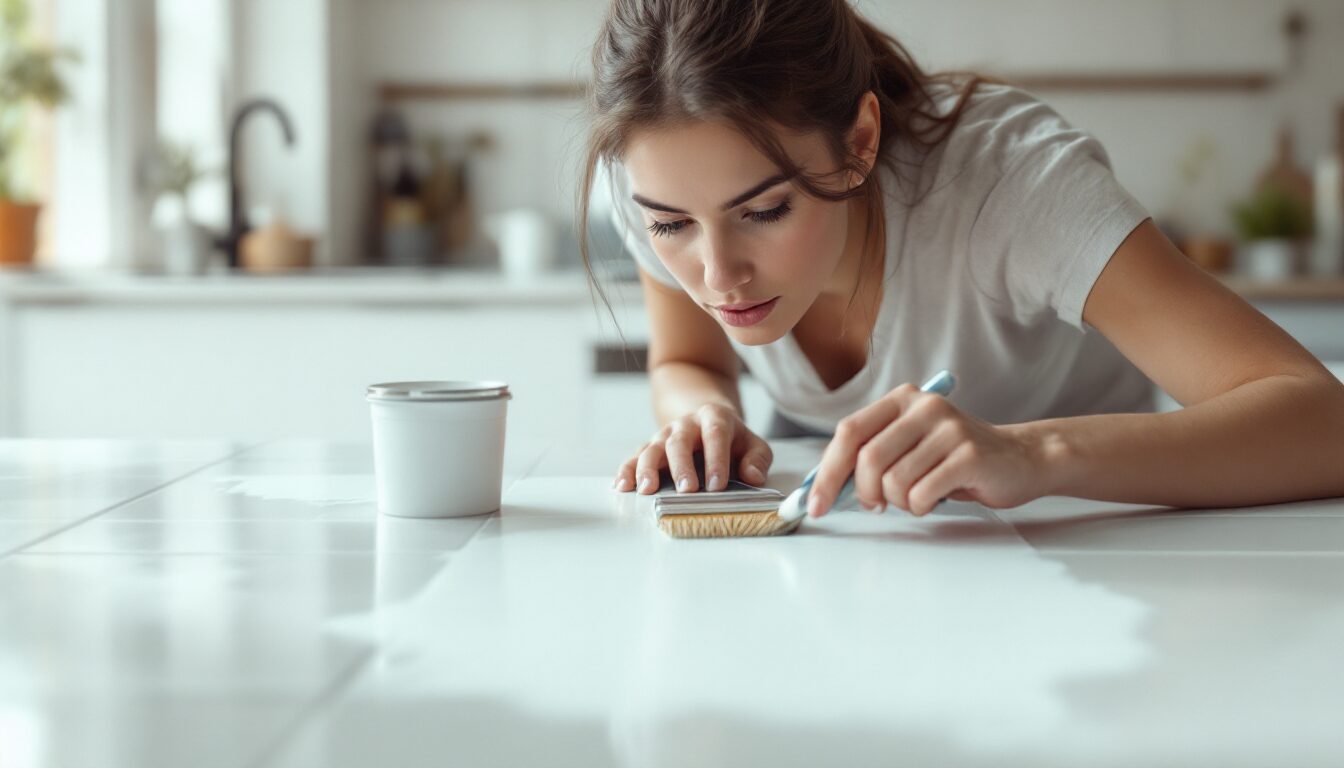 peinture au sol sur carrelage