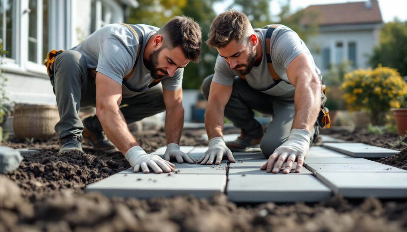 peut on poser des dalles sur de la terre