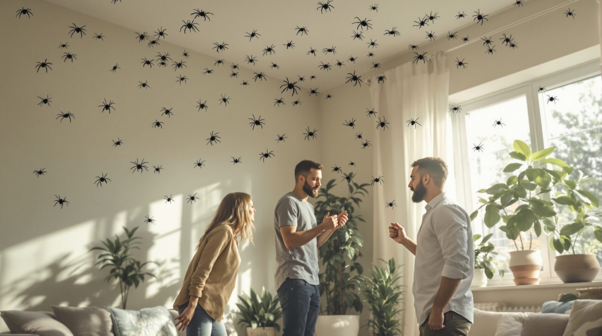 beaucoup d'araignées dans la maison