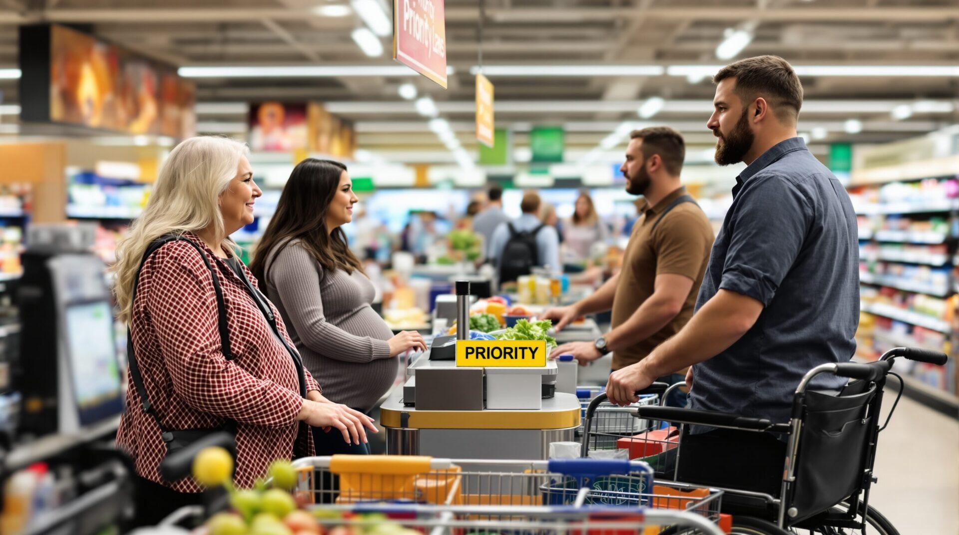 Caisse prioritaire supermarché : qui y a droit selon la loi française ?