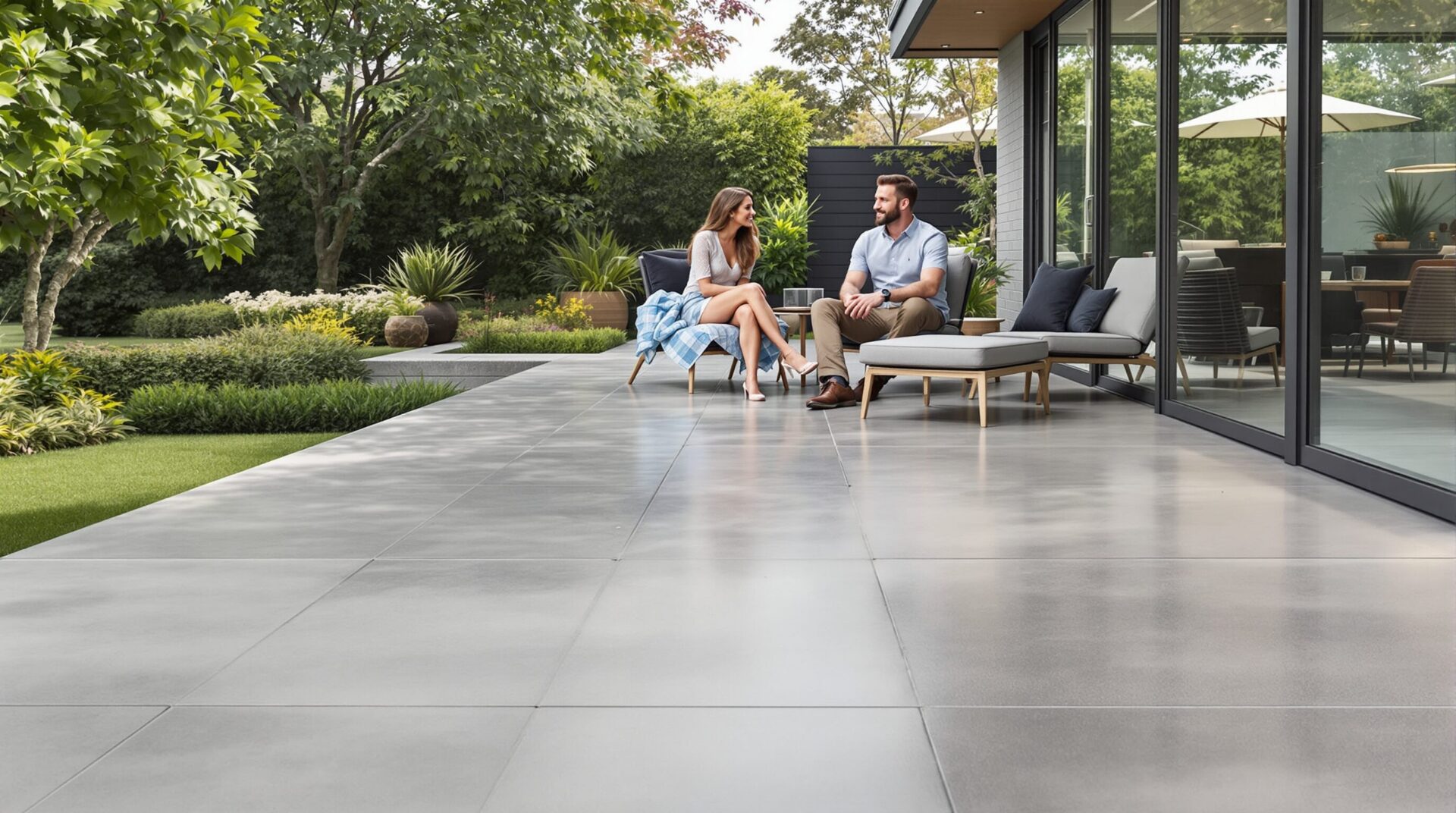 terrasse en beton cire