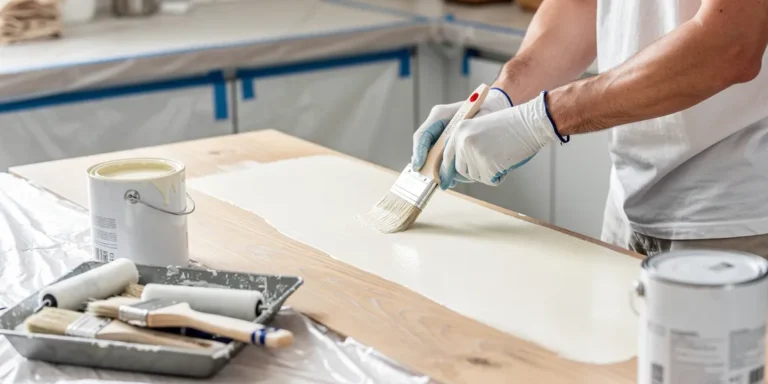 peindre un plan de travail en bois