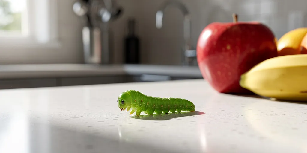 petit ver vert dans la maison