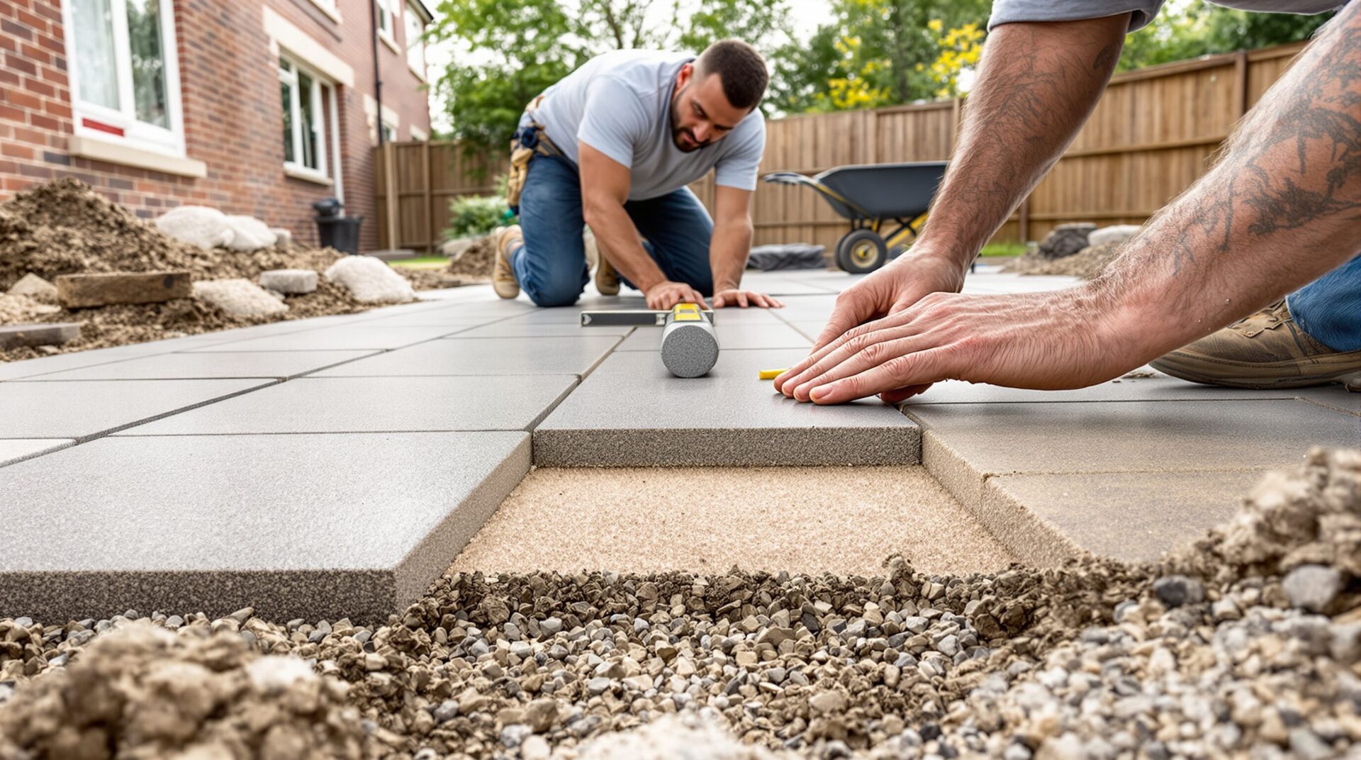 poser des dalles sur terre