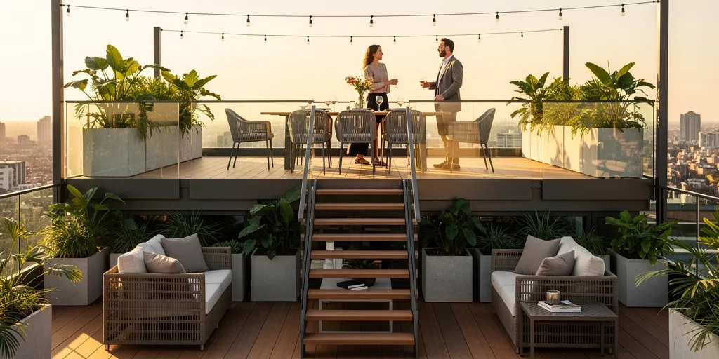 terrasse sur 2 niveaux