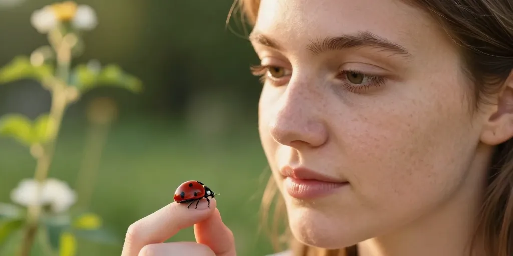 une coccinelle se pose sur moi