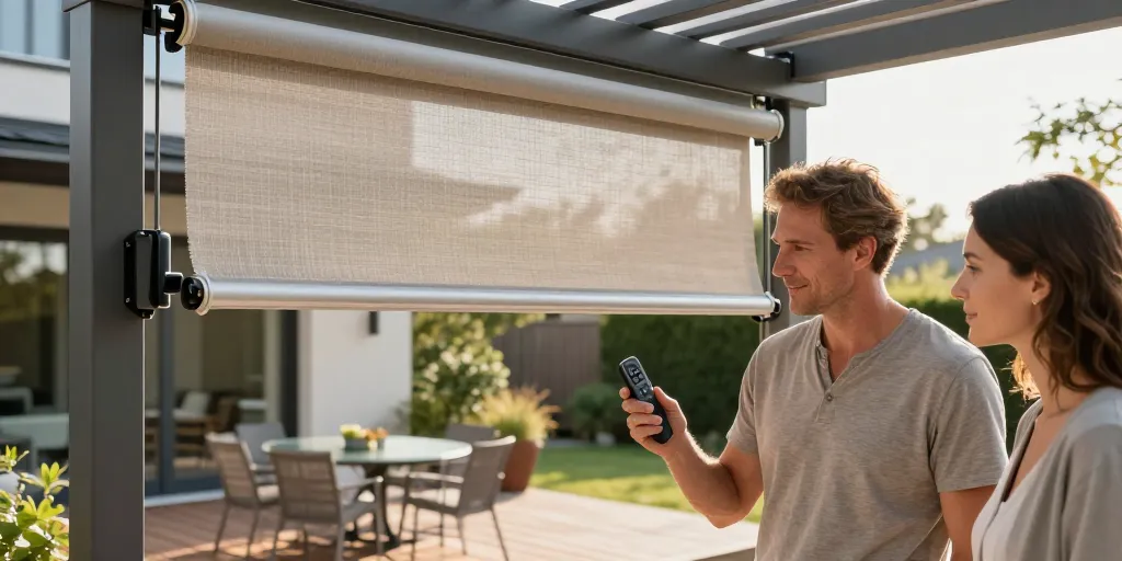 pergola avec store enrouleur