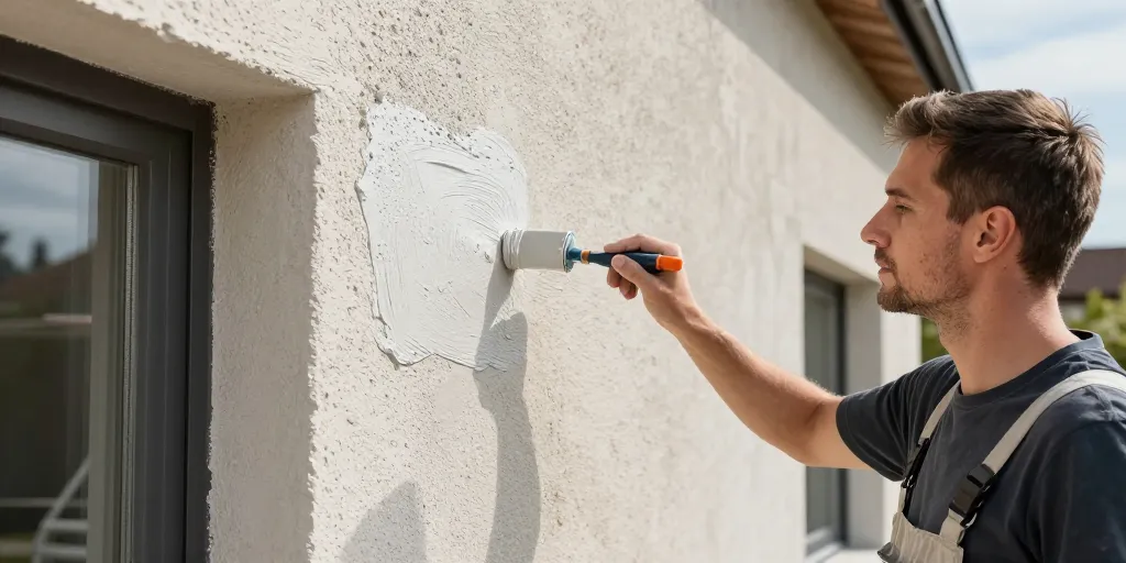 peinture sur crepis facade